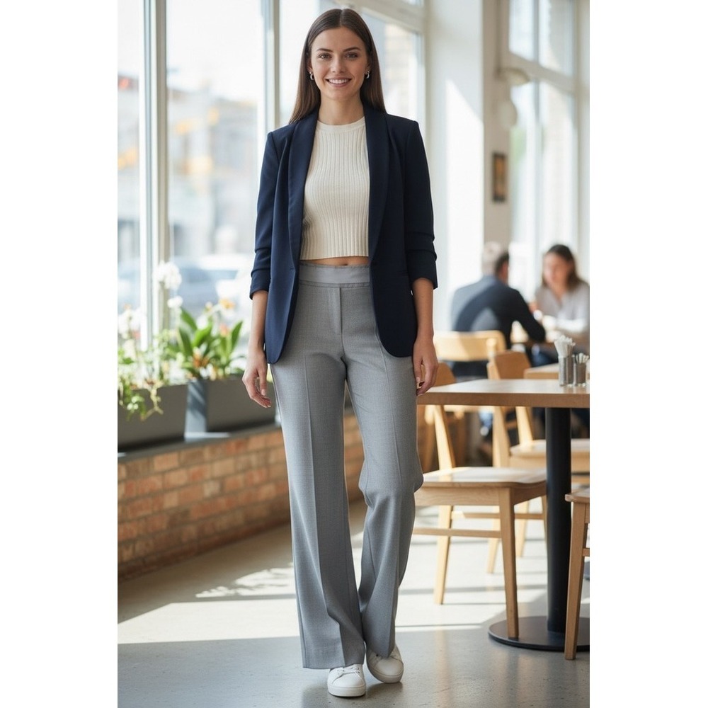 The Limited Dress Pants Women Sz 4 Gray Flare Leg Business Workwear office siren